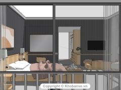 Thiết kế thiết kế phòng ngủ cao cấp model sketchup