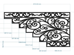 Thiết kế vách ngăn cầu thang cnc dxf