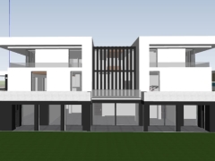 Thiết kế villa 3 tầng 77x50m model sketchup 