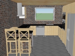 Thiết nội thất phòng bếp dựng model sketchup 2020