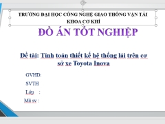 Tính toán thiết kế hệ thống lái Toyota Inova