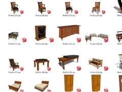 Tổng hợp 116 File sketchup nội thất bàn ghế các loại sofa, mây, gỗ,...