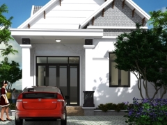 Tổng hợp bản và file phối cảnh nhà mái thái cấp 4 đẹp 7x17.7m