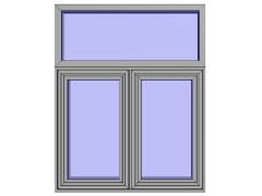 Tổng hợp cửa sổ nhôm Hệ XingFa 1 cánh và 2 cánh, mở hất có ô thoáng trên (Revit)