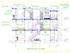 bản vẽ nhà phố,nhà phố 4x17,file cad nhà phố,nhà phố 03 tầng,nhà phố đẹp,bản vẽ nhà đẹp