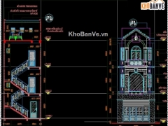 Trọn bộ bản vẽ nhà phố 3 tầng KT 5x21.2m hạng mục: KT+KC+ME kèm dự toán