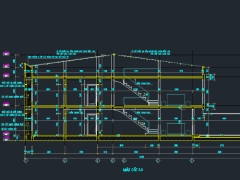Trọn bộ bản vẽ thiết kế nhà phố 3 tầng kích thước 5.2x23.7m gồm KT+KC