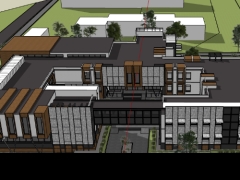 Trường tiểu học 4 tầng dựng trên model .skp 2020