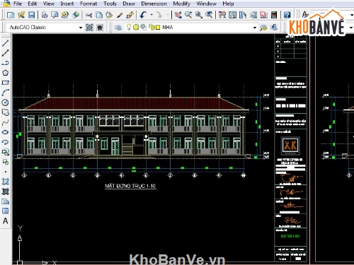 Bản vẽ nhà lớp học 2 tầng,mầm non 2 tầng 8 phòng 9x35m,tiểu học 2 tầng 8 phòng 9x35m,thcs 2 tầng 8 phòng học 11.1x35.1m,nhà lớp học 2 tầng 8 phòng