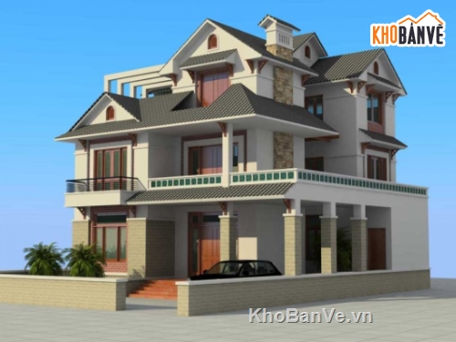 Biệt thự 3 tầng cad,cad biệt thự 3 tầng,file cad biệt thự 3 tầng,biệt thự 3 tầng autocad