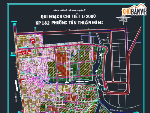 quy hoạch xây dựng,quy hoạc thông tin,quy hoạch quận 7 đến năm 2020,File cad phường Tân Thuận Đông
