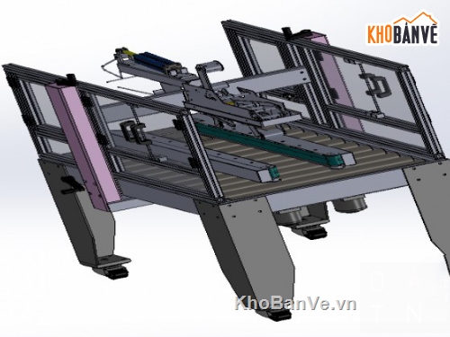 Thiết kế 3d,máy dán thùng carton tự động,3D máy dán thùng carton tự động