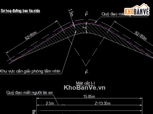 File Autocad Bạt tầm nhìn,Bình đồ,trắc ngang bạt tầm nhìn,bản vẽ bình đồ trắc ngang