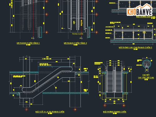 thang cuốn,chi tiết thang cuốn,Bản vẽ autocad,Bản vẽ chi tiết