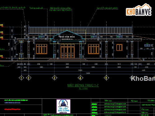 full bản vẽ nhà văn hóa,bản vẽ nhà văn hóa 12.2x25.8m,file cad nhà văn hóa thôn,file cad nhà văn hóa,File cad nhà văn hóa