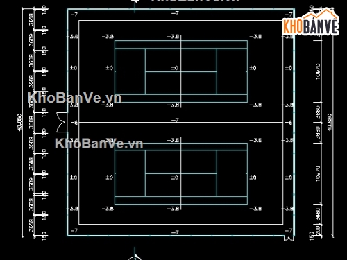 sân tenis,sân vường,Bản vẽ autocad,Bản vẽ full