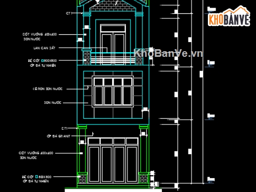 Bản vẽ AutoCAD nhà phố liền kề 3 tầng 4.5x18m + Dự toán chỉ việc ...