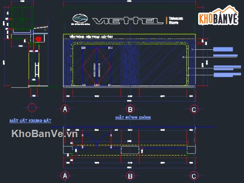 thiết kế kỹ thuật,Viettel,quảng cáo,Viettel shop,Bảng hiệu autocad,Bản vẽ