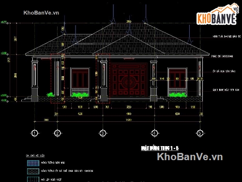 Biệt thự 1 tầng 13.2x10.5m,Bản vẽ biệt thự 1 tầng,File cad biệt thự 1 tầng,Biệt thự 1 tầng file cad,autocad biệt thự 1 tầng