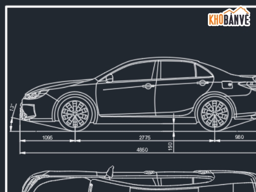 Camry 2.5Q,Bản vẽ bố trí chung,Bản vẽ xe tải Camry 2.5Q