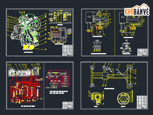 bản vẽ các hệ thống 1NZ-FE,động cơ 1NZ-FE,Bản vẽ cad động cơ