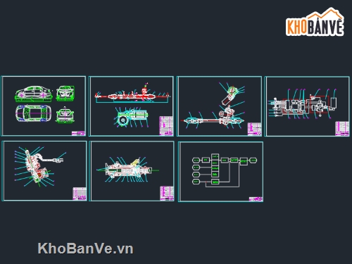 hệ thống lái,Bản vẽ hệ thống lái,hệ thống lái ô tô