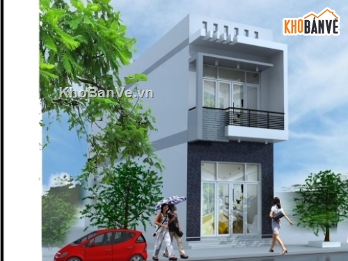 Thiết kế mẫu nhà 2 tầng mái thái 8m tại Tiên Yên  Quảng Ninh