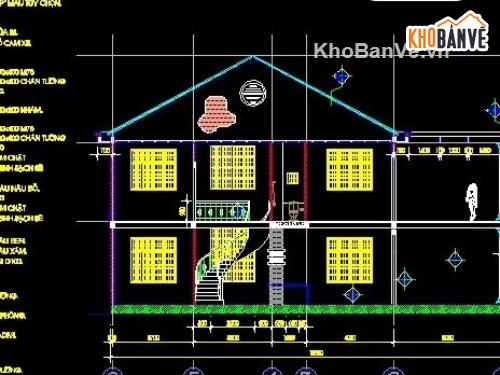 nhà ở 4.5x18m,mẫu nhà 2 tầng,nhà 2 tầng mái ngói,bản vẽ nhà 2 tầng