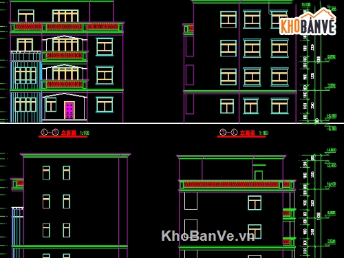 nhà 4 tầng,nhà 4 tầng đẹp,cad nhà 4 tầng,bản vẽ nhà 4 tầng,mẫu nhà 4 tầng,thiết kế nhà 4 tầng