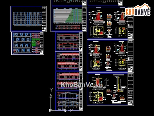 bản vẽ nhà xưởng,file cad nhà xưởng,xưởng sản xuất viên nén gỗ,nhà xưởng file cad,file cad nhà xưởng 45x98m