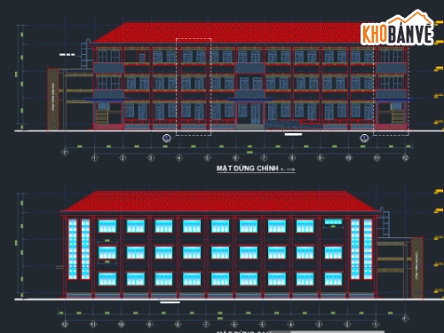 trường tiểu học,cad trường tiểu học,trường tiểu học 3 tầng,bản vẽ trường tiểu học,phòng chức năng trường 3 tầng,phòng học 3 tầng