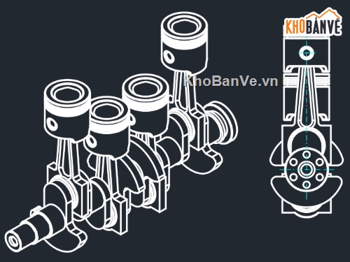 trục khuỷu thanh truyền,động cơ đốt trong,bản vẽ thanh truyền