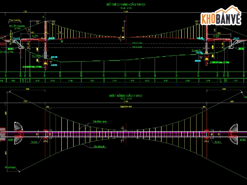 Bản vẽ,Cầu treo,Cầu,Dân sinh