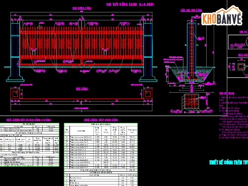 bản vẽ cổng sắt,bản vẽ cổng 2 cánh,bản vẽ cổng đẩy,cổng tường rào,cổng cơ quan