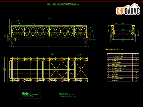 Cầu bailey,Cầu thép,Bản vẽ