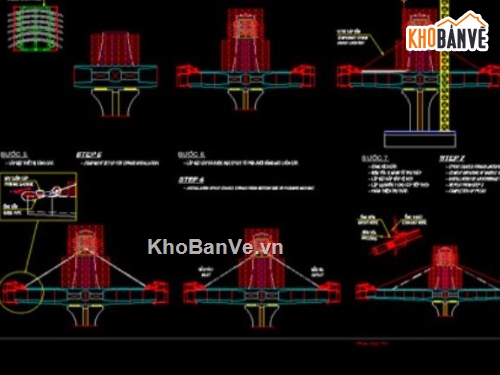 biện pháp thi công cầu,Bản vẽ thi công,cầu dây văng