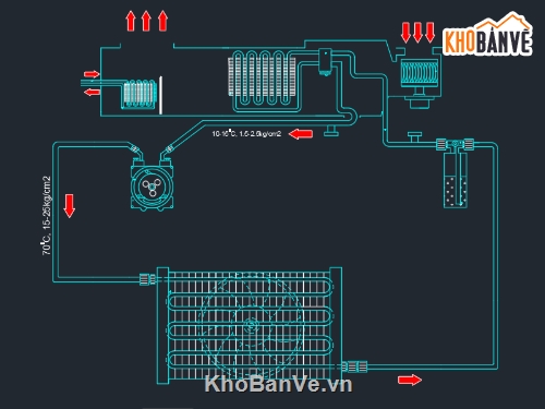 hệ thống điều hòa xe ô tô,hệ thống điều hòa,bản vẽ điều hòa ô tô