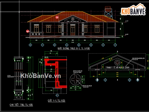 trạm xá xã,bản vẽ trạm y tế,trạm y tế xã,Bản vẽ Trạm y tế xã