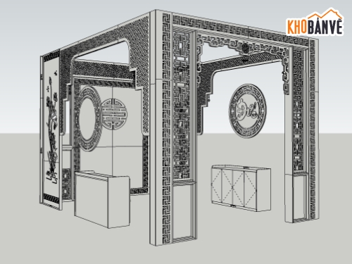 CNC,Bản vẽ phòng thờ,Bản vẽ full,Nội thất