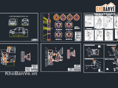 hệ thống treo trên xe Toyota,Bản vẽ hệ thống treo,hệ thống treo trên xe,xe Toyota Vios