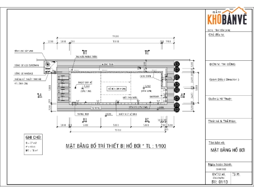 Bản vẽ autocad hồ bơi,Bản vẽ Bể bơi,Thi cong ho boi,Xay dung ho boi