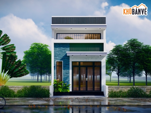 nhà gác lửng,nhà 5x15m,bản vẽ nhà phố