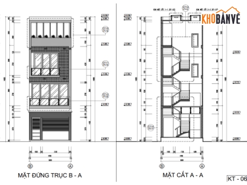 Bản vẽ nhà phố,nhà phố 4 tầng,kiến trúc nhà phố 4 tầng,4 tầng,bản vẽ nhà phố rộng 5m,nhà phố