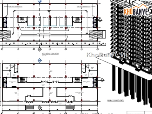 chung cư 15 tầng,bản vẽ trung cư 19x48m,revit trung cư 15 tầng,bản vẽ revit trung cư cao tầng