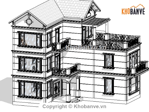 revit kiến trúc biệt thự 3 tầng,revit biệt thự 3 tầng,kiến trúc biệt thự,biệt thự 3 tầng 11.5x14.7m,bản vẽ biệt thự 3 tầng,thiết kế biệt thự 3 tầng