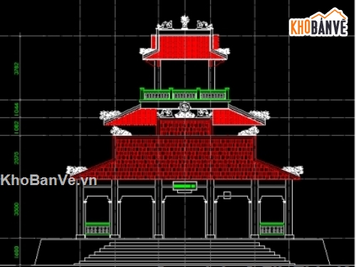 Bản vẽ chùa,kiến trúc thiết kế chùa,bản vẽ chùa Phù Dung,mẫu thiết kế chùa