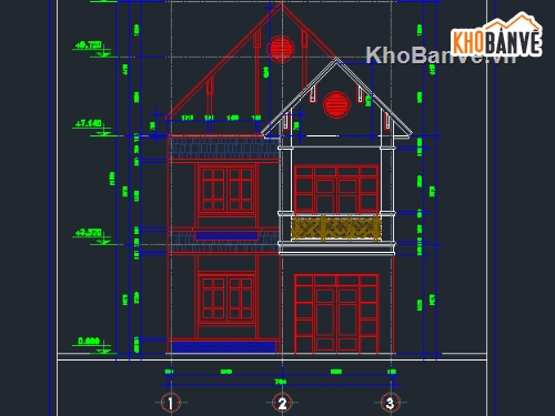 kiến trúc nhà 2 tầng,Bản vẽ kiến trúc nhà 2  tầng,nhà ở 2 tầng,nhà ở 2 tầng kích thước 7.6x8m,thiết kế nhà 2 tầng