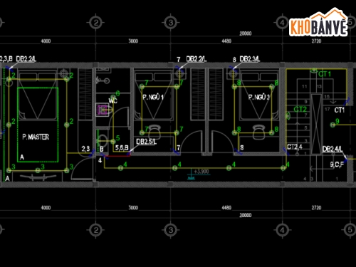 ME nhà phố,Điện nước nhà phố,Full hồ sơ điện nước,bản vẽ điện nước nhà 3 tầng