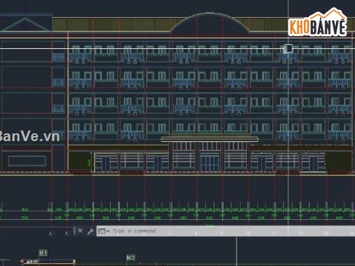 ký túc xá 5 tầng,ký túc xá,file cad ký túc xá,ký túc xá 5 tầng file cad