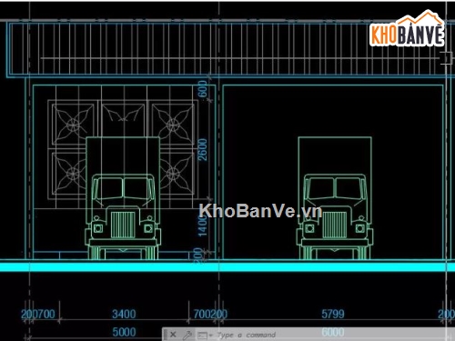 Bản vẽ xe tải,Bản vẽ nhà xe,Bản vẽ nhà để xe máy